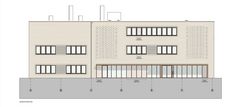 Skizze Neubau Ersatzlaborgebäude, Ansicht aus Süd-Ost
